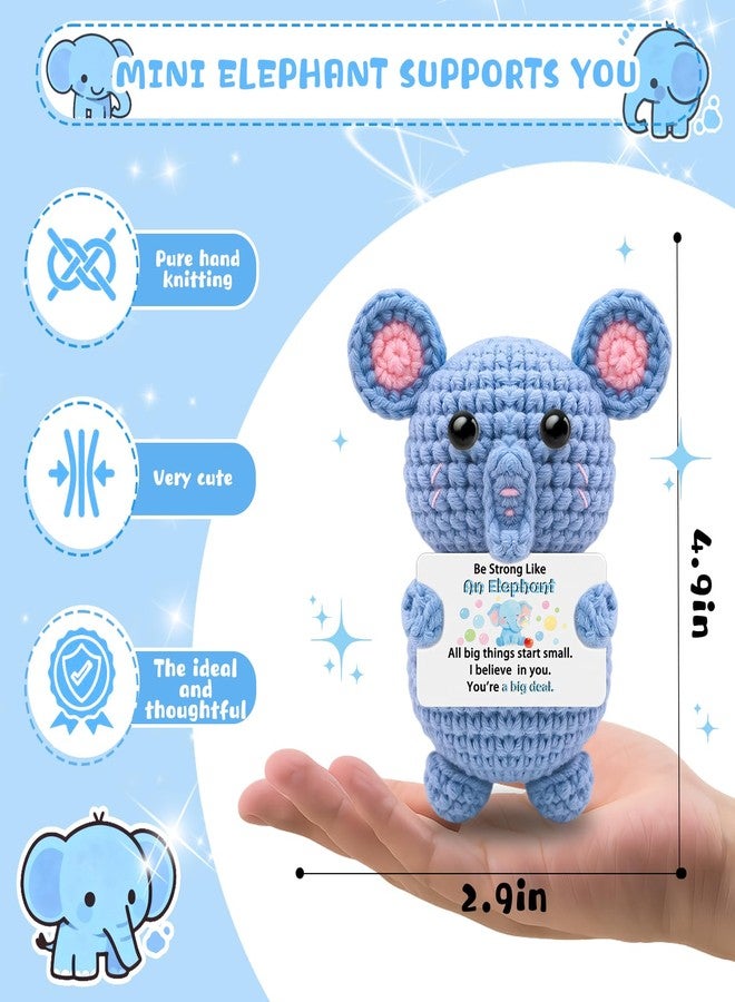 AICHPVOY Handmade Crochet Elephant Inspirational Gift for Women Birthday for Friends Female Support Positive Crochet Galentines Day Best Boss Gifts Gor Women Going Away Gift for boss - Image 3